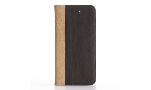 Etui type portefeuille iPhone 7 rabat latéral aspect bois clair