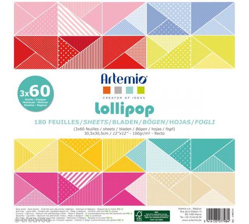 Bloc papier 30 cm lollipop 180 feuilles - artémio