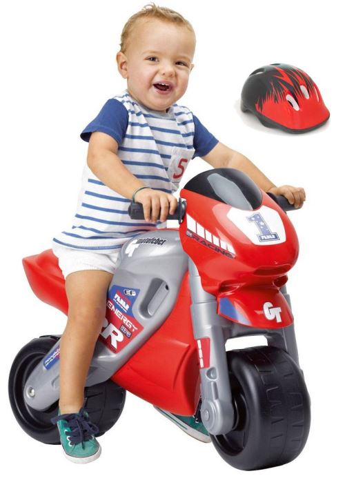 Moto Feber Racing avec casque +3 ans
