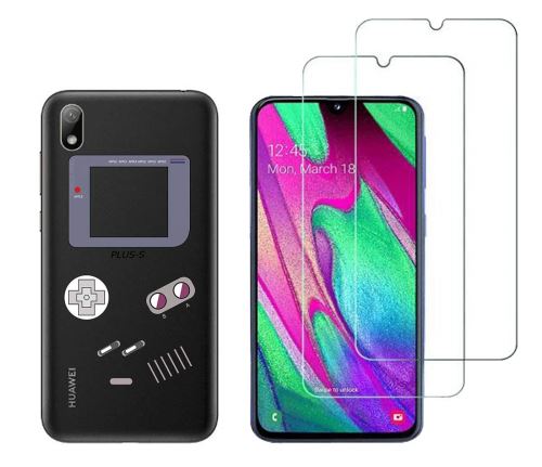 Coque et 2 films HUAWEI Y5 2019 - Coque souple Solide fantaisie + 2 Films en Verre trempé résistants Anti Casse écran - Console de jeu