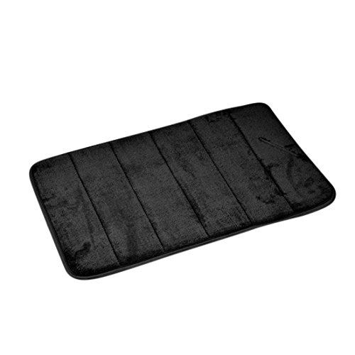 Douceur d'Interieur 6GMB271NR Vitamine Tapis Mémoire de Forme Uni Polyester Noir 60 x 40 x 1 cm