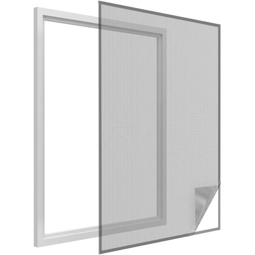 Easy Life - Moustiquaire fenêtre anthracite 18g/m² bande auto-agrippante 7,5 mm max 130x150 cm