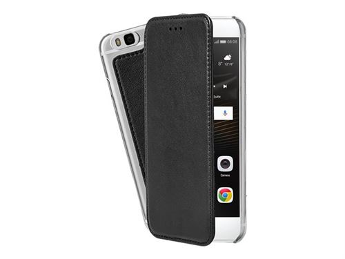 Azuri booklet - Protection à rabat pour téléphone portable - polycarbonate, polyuréthane - noir - pour Huawei P9 lite