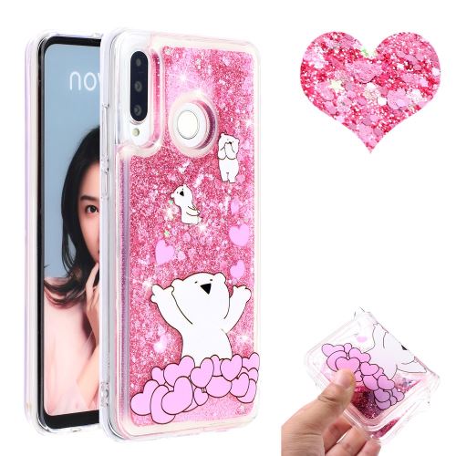 Coque en TPU sables mouvants ours et coeur pour votre Huawei P30 Lite/Nova 4e