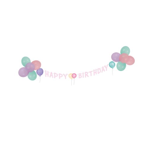Amscan set de décoration papier/latex pastel Happy Birthday
