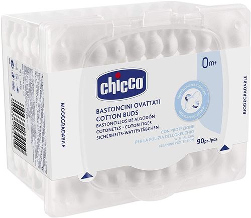 Chicco cotons-tiges junior 11,5 cm coton blanc 90 pièces