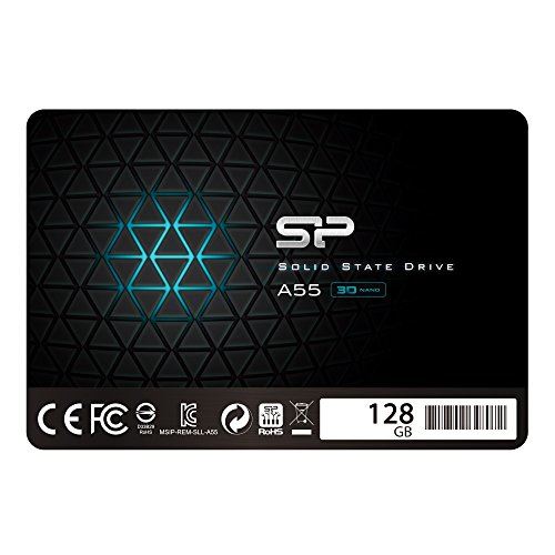 Silicon Power 128GB SSD 3D NAND A55 SLC Cache Performance Boost SATA III 2.5 7mm (0.28) Disque Dur Interne