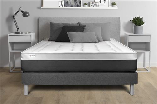 Ensemble VITAL SOFT 160 x 200 cm sommier Kit gris
