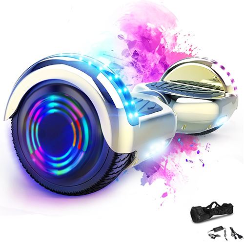 6.5 Pouces Hoverboard Bluetooth Puissance 700W -sac de Transport - Chrome Or