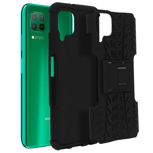 Coque pour Huawei P40 Lite Protection Bi-matière Antichoc Béquille Support Noir