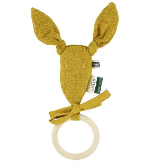 Trixie anneau de dentition kangourou Bliss Mustard 25 cm vert coton