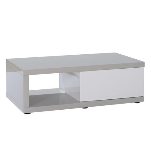 Table basse 1 porte Gris/Blanc - PATTAYA