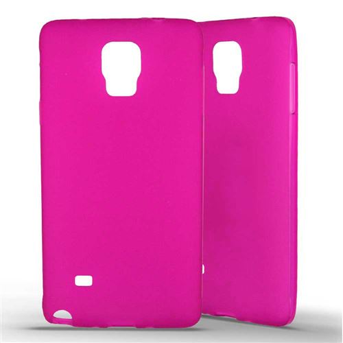 Coque pour Samsung Galaxy Note 4 Silicone Gel givré - Rose Translucide
