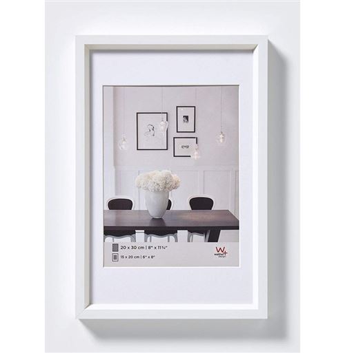 Cadre photo imitation acier Steel Style - 30 x 40 cm - Blanc