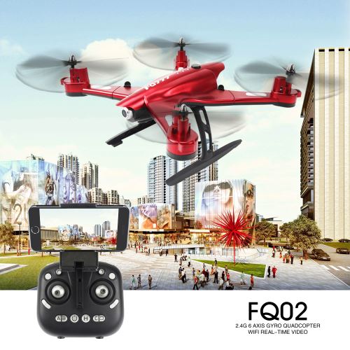 FQ777 FQ02W drone pliable - wifi drone avec 200w caméra hauteur maintien mode 4CH - Rouge