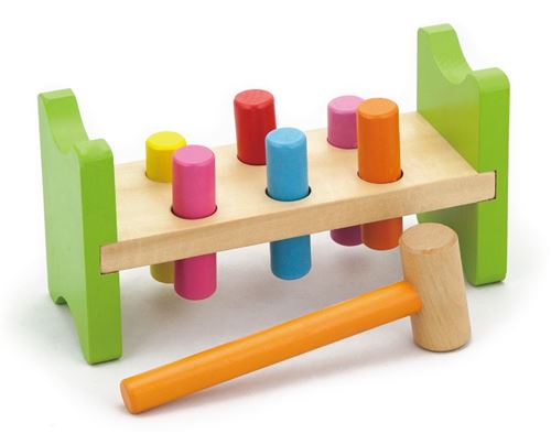 Viga Toys banc de Pound a Pegmarteaux en bois 225 mm multicolore