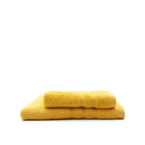 TODAY Lot de 1 Serviette de bain 50 x 100 cm + 1 Drap de bain 70 x 130 cm Safran - 100% coton