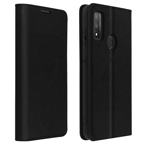 Étui pour Huawei P smart 2020 Folio Cuir Véritable Porte cartes Support Vidéo - noir