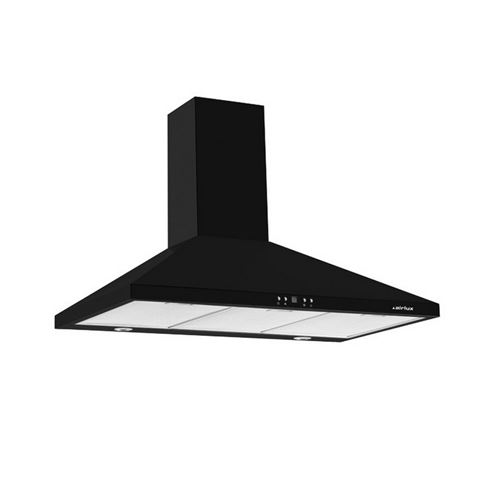 Airlux AHP975BK - Hotte - hotte décorative - largeur : 90 cm - profondeur : 50 cm - evacuation & recyclage - noir mat