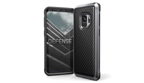 Coque defense lux pour samsung galaxy s9 - noir carbon fiber