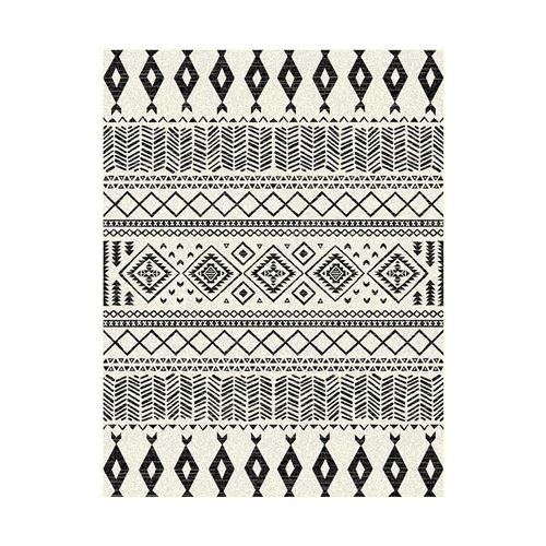 Tapis deco rectangle 68 x 110 cm viscose tissee babel Naturel