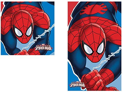 Import New Set DE 2 Serviettes de Bain avec Motif Spiderman, Polyester, 15 x 5 x 10 cm