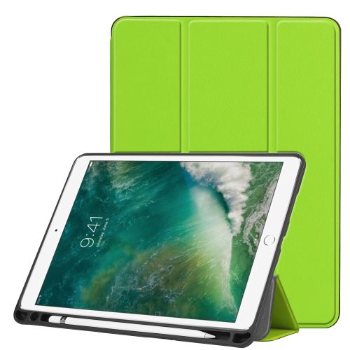 Etui en PU trépied pliable avec fente pour stylo vert pour votre Apple iPad Air 10.5 (2019)/Pro 10.5 pouces (2017)
