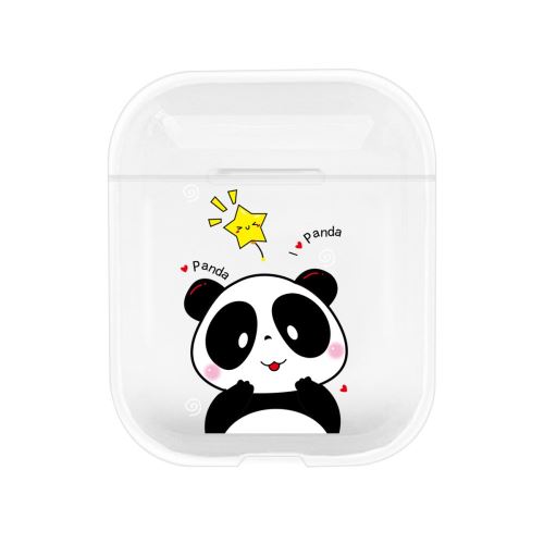 Coque en TPU modèle de dessin animé rigide panda et étoile pour votre Apple AirPods (2019)/(2016)