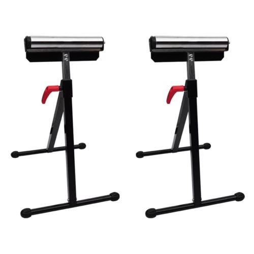 2 PCs Servantes d'atelier à Rouleaux Réglable en Hauteur 67 cm - 101 cm