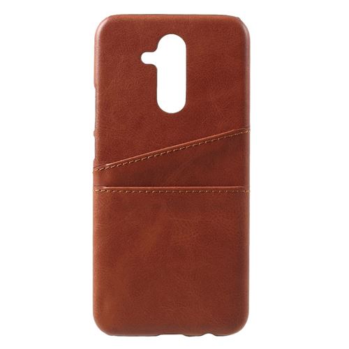 Etui en PU enrobé de café double pour votre Huawei Mate 20 Lite/Maimang 7