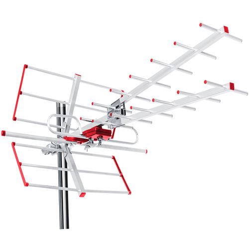 Antenne directionnelle d'éxterieure Maclean MCTV-855 Lte TV DVB-T/T2 H.265 HEVC combo UHF VHF actif max. 100dBμV Filtre