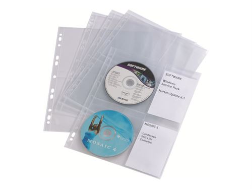 GENERIQUE - Pochette de Rangement CD/DVD - Capacité 4 Disques - Transparent - Pack de 10 - Image 2
