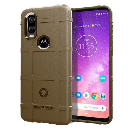 Etui Coque de protection durable anti choc pour Moto One Action - Brun
