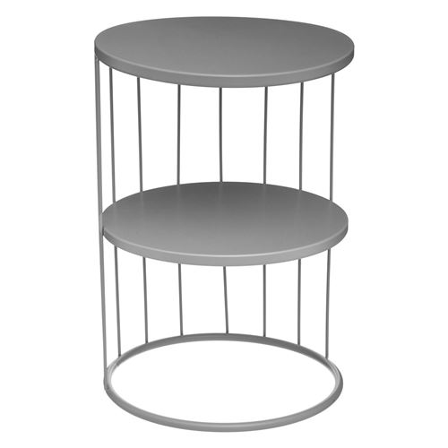 Atmosphera - Table d'appoint design filaire Kobu - Diam. 36 x H. 52 cm - Gris - Kobu