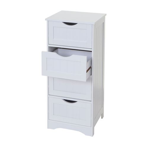 Commode MENDLER HWC-B65, 4 tiroirs, 82x40x35cm, blanc