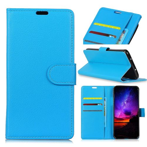 Etui en PU magnétique avec support bleu pour votre Google Pixel 3 Lite