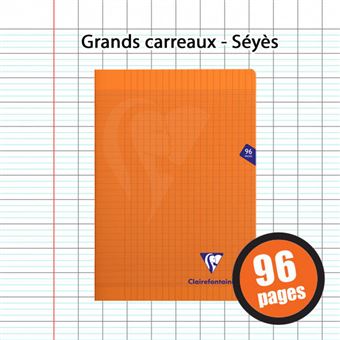 Cahier grand format Clairefontaine Mimesys A4 96 pages Orange