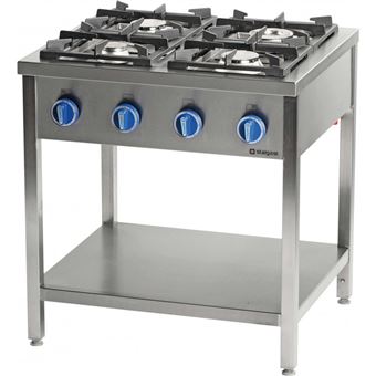Piano de Cuisson Professionnel Gaz sur Table 4 feux - Série 700 - Stalgast - 24 kW 700 Gaz butane / propane - 1