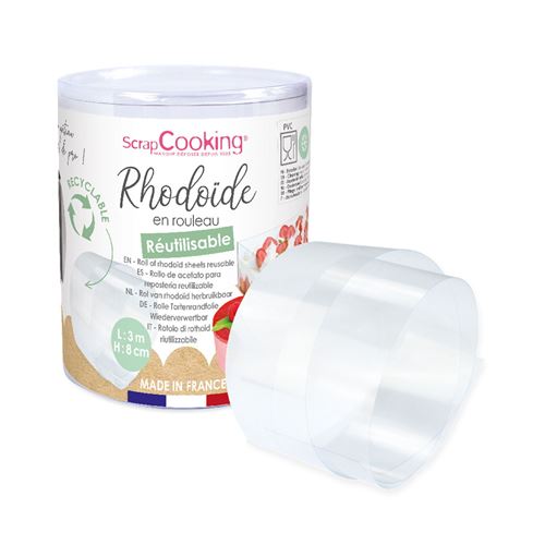 Ruban rhodoïde pour entremets 3 m x 8 cm - ScrapCooking