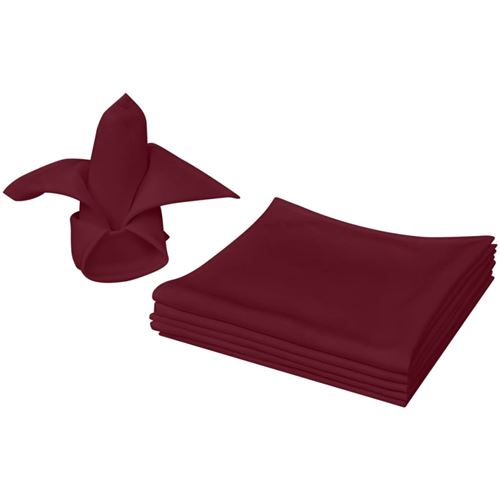 vidaXL Servetten 10 stuks bordeauxrood 50x50 cm