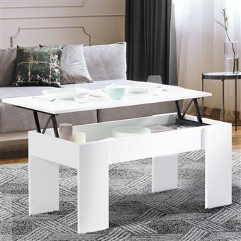 21 Sur Table Basse Avec Plateau Relevable Bois Blanc Achat