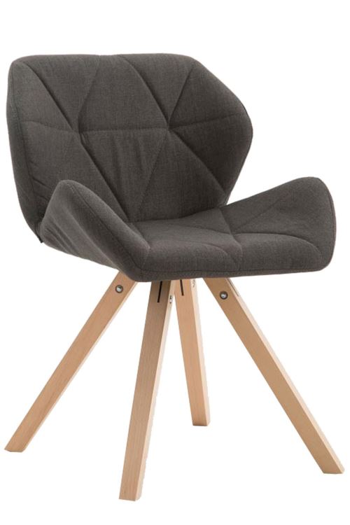 Chaise de salle à manger Tyler tissu pieds carrés avec piètement en bois de chêne Nature - Siège Gris foncé