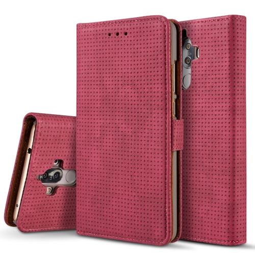Huawei Mate 9 Housse Etui Cuir PU Rouge Géométrique ALS47467