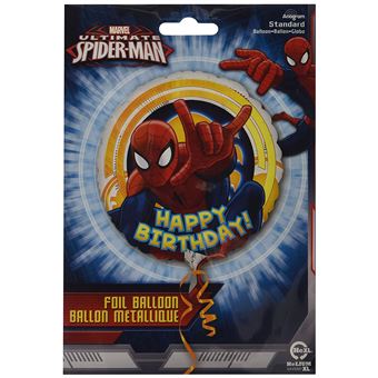 Amscan Ballon D Anniversaire En Plastique Non Gonfle Multicolore Motif Spiderman Et Inscription Happy Birthday 45 Cm Article De Fete Achat Prix Fnac