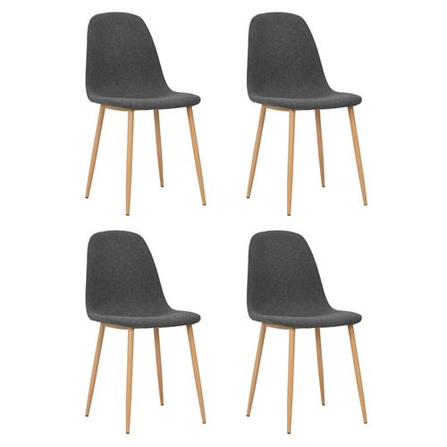 vidaXL Chaise de salle à manger 4 pcs Tissu 45x55x85 cm Gris foncé