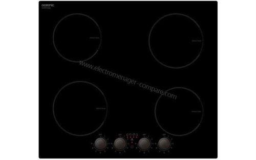 Oceanic OCEATI4ZMA - Table de cuisson à induction - 4 plaques de cuisson - Niche - largeur : 56 cm - profondeur : 49 cm - noir