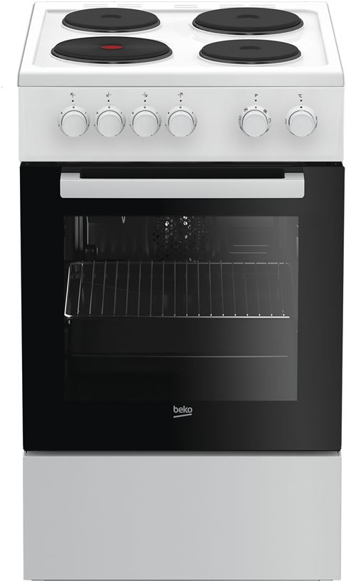 Beko FSS56000GWC - Cuisinière - pose libre - largeur : 50 cm - profondeur : 60 cm - hauteur : 85 cm - avec système auto-nettoyant - classe A - blanc