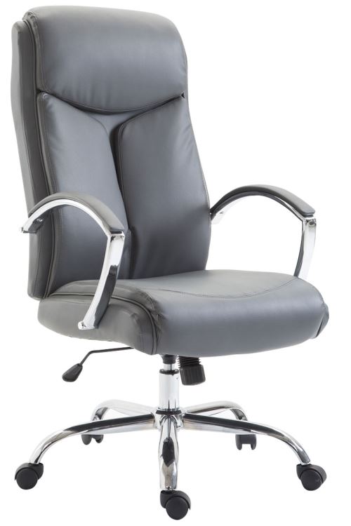 CLP Fauteuil de bureau XL Vaud similicuir , Gris