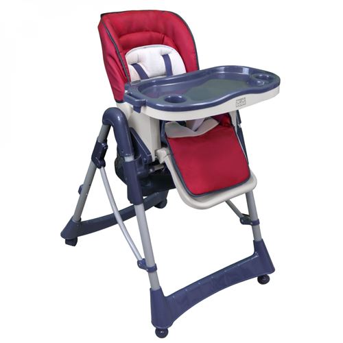 Chaise haute b&eacute;b&eacute; pliable r&eacute;glable hauteur dossier tablette - ptit lou
