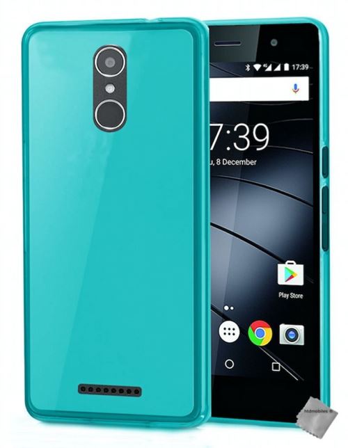 Housse etui coque pochette silicone gel fine pour Gigaset GS180 avec film ecran - BLEU